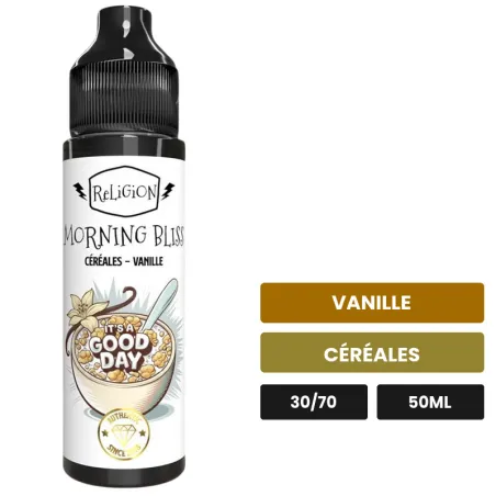 E-liquide Morning Bliss de Religion Juice, 50 ml, saveurs vanille et céréales.