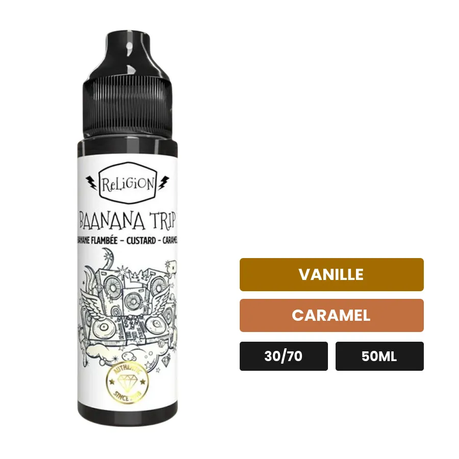 E-liquide Bastard Custard de Religion Juice, 50 ml, saveurs vanille et caramel.