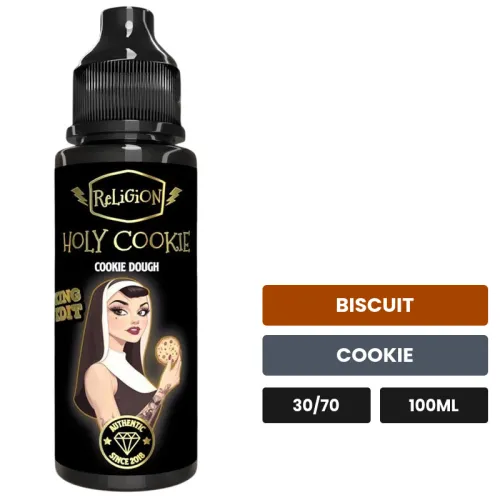 E-liquide Holy Cookie de Religion Juice, 100 ml, saveurs biscuit et cookie.