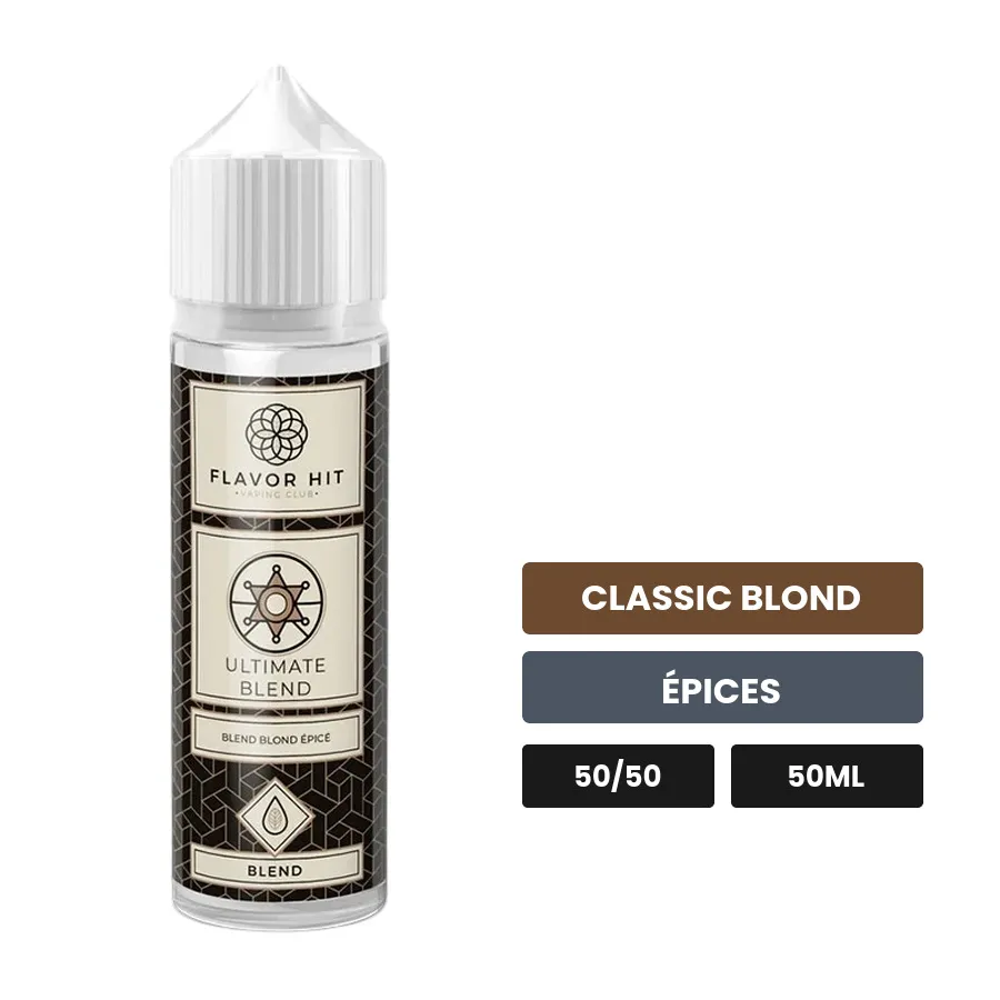 E-liquide Ultimate Blend de Flavor Hit, 50 ml, saveurs classic blond et épices.