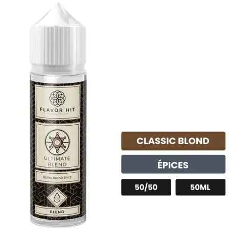 E-liquide Ultimate Blend de Flavor Hit, 50 ml, saveurs classic blond et épices.