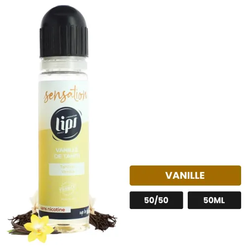 E-liquide Vanille De Tahiti de Lips, 50 ml, saveur vanille.
