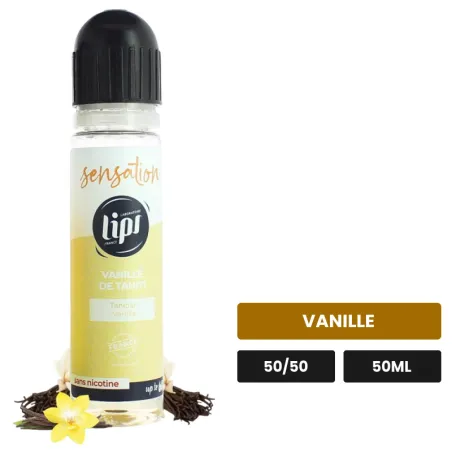 E-liquide Vanille De Tahiti de Lips, 50 ml, saveur vanille.
