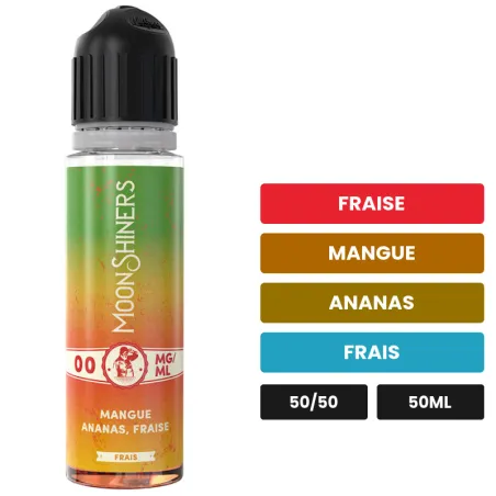 E-liquide Mangue Ananas Fraise Frais de Le French Liquide, 50 ml, saveurs fraise, mangue, ananas et 1 autre.