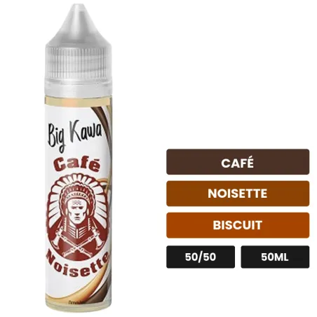 E-liquide Big Kawa Noisette d'O'Jlab, 50 ml, saveurs café, noisette et biscuit.