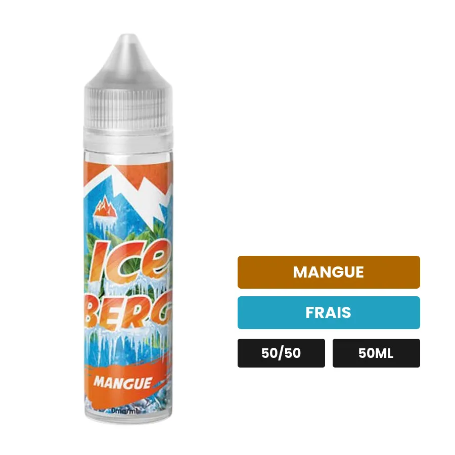E-liquide Mangue Iceberg d'O'Jlab, 50 ml, saveurs mangue et frais.