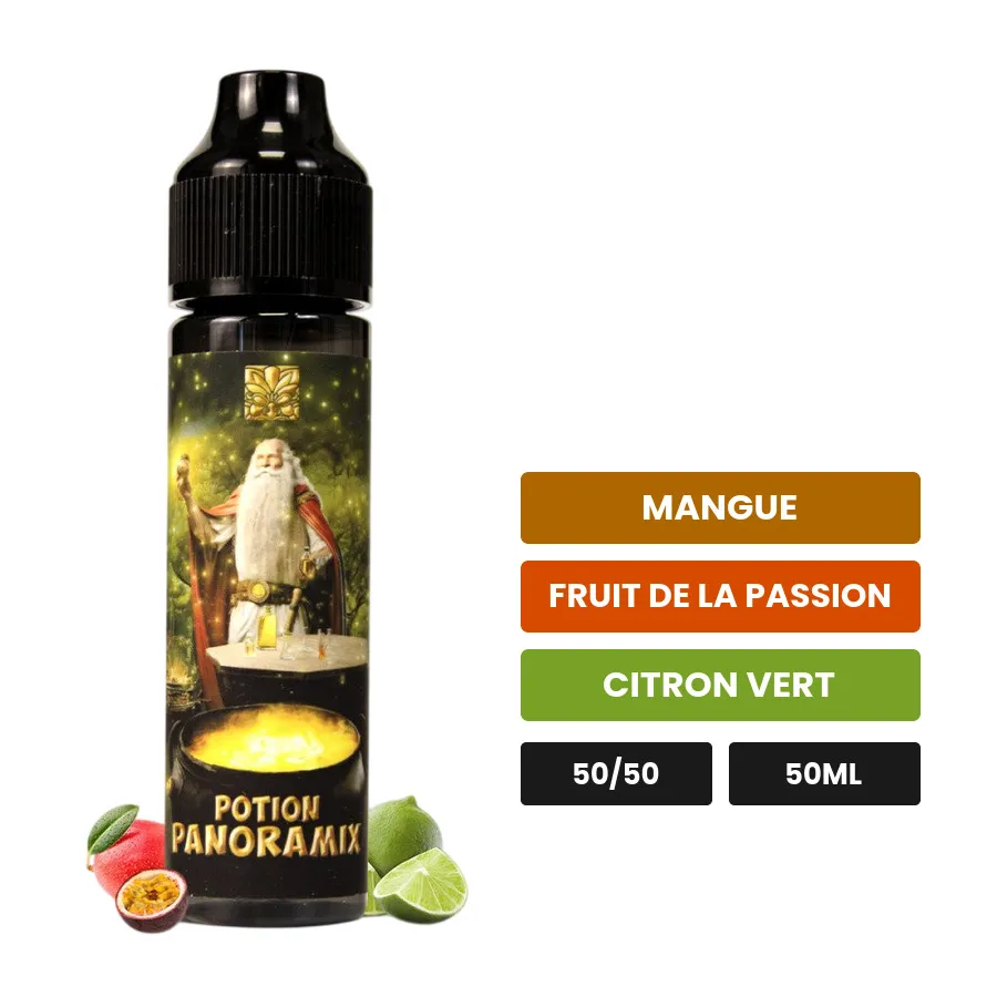 E-liquide Potion Panoramix de Tribal Force, 50 ml, saveurs mangue, fruit de la passion et citron vert.