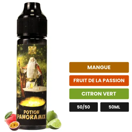 E-liquide Potion Panoramix de Tribal Force, 50 ml, saveurs mangue, fruit de la passion et citron vert.