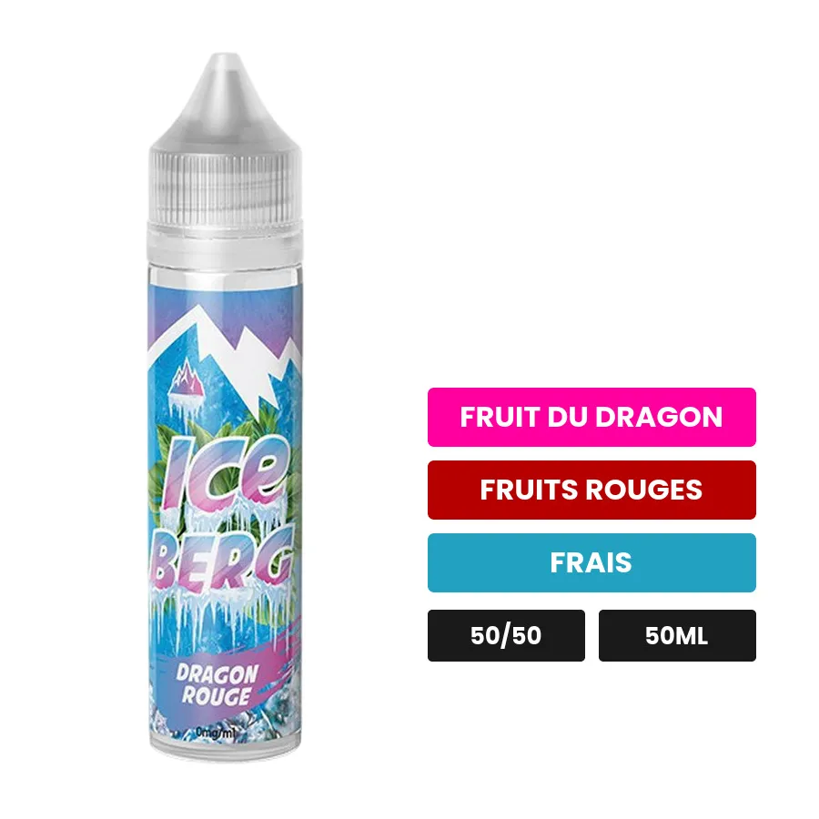 E-liquide Dragon Rouge Iceberg d'O'Jlab, 50 ml, saveurs fruit du dragon, fruits rouges et frais.