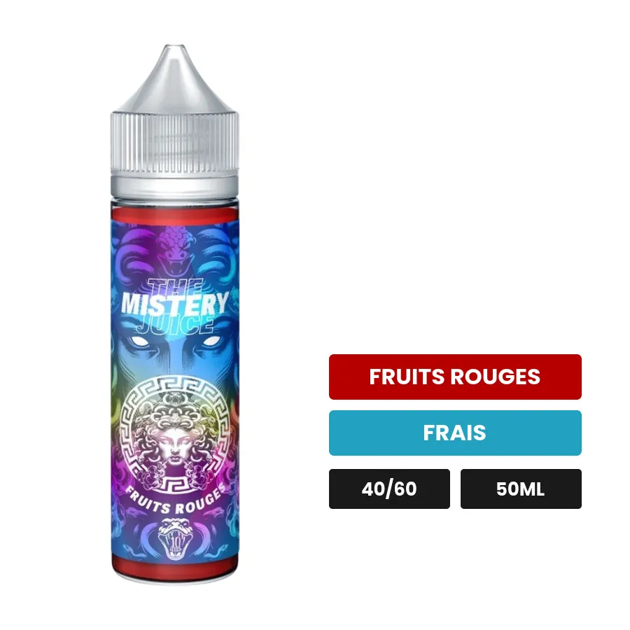 E-liquide Mistery de The MDS Juice, 50 ml, saveurs fruits rouges et frais.