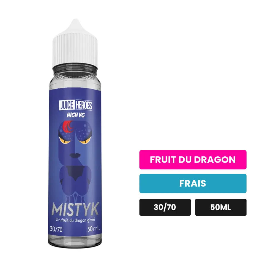 E-liquide Mistyk de Liquideo, 50 ml, saveurs fruit du dragon et frais.