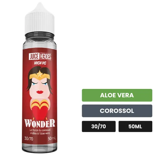 E-liquide Wonder de Liquideo, 50 ml, saveurs aloe vera et corossol.