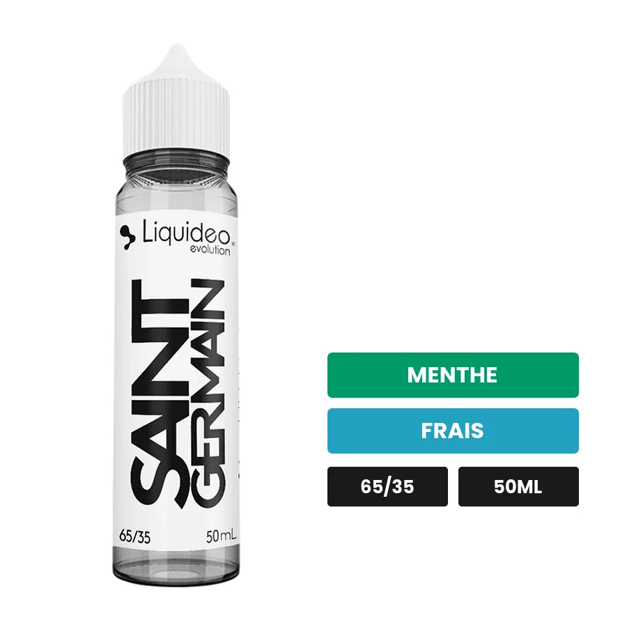 E-liquide Saint-Germain de Liquideo, 50 ml, saveurs menthe et frais.