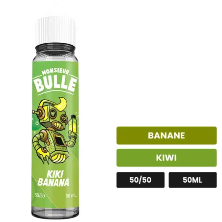 E-liquide Kiki Banana de Liquideo, 50 ml, saveurs banane et kiwi.