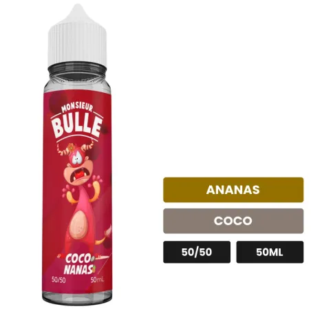 E-liquide Coconanas de Liquideo, 50 ml, saveurs ananas et coco.