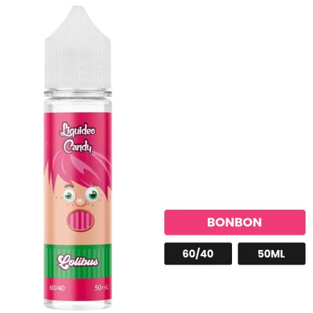 E-liquide Druginbus de Liquideo, 50 ml, saveur bonbon.