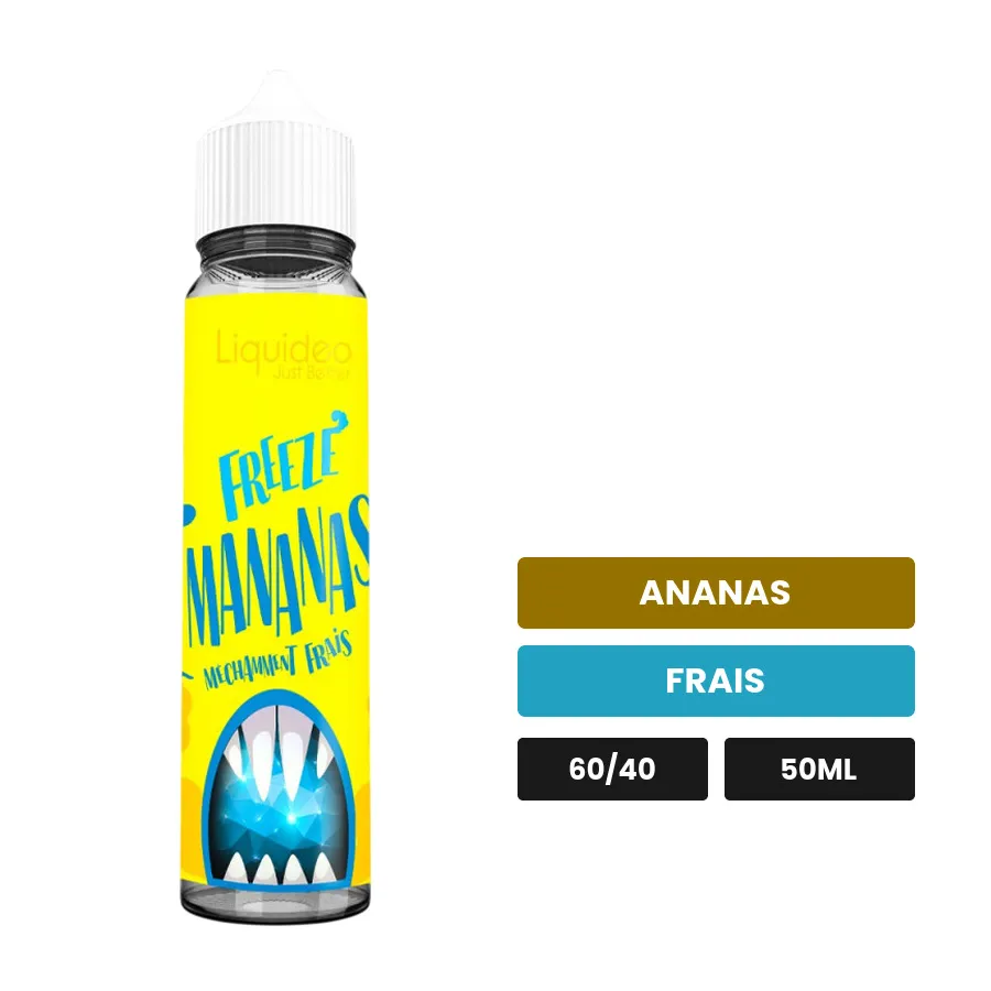 E-liquide Mananas de Liquideo, 50 ml, saveurs ananas et frais.