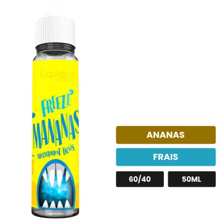 E-liquide Mananas de Liquideo, 50 ml, saveurs ananas et frais.