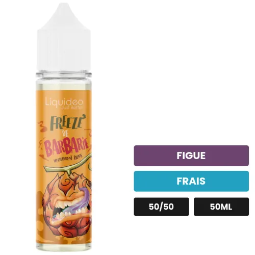 E-liquide Freeze de Barbarie de Liquideo, 50 ml, saveurs figue et frais.