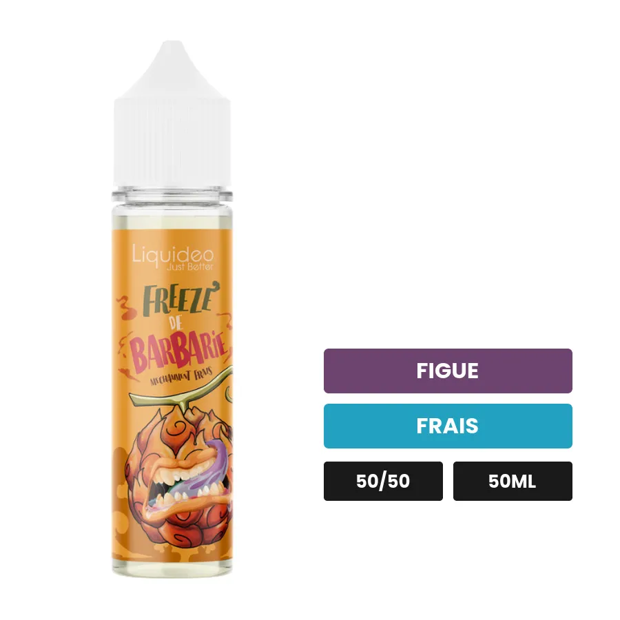 E-liquide Freeze de Barbarie de Liquideo, 50 ml, saveurs figue et frais.