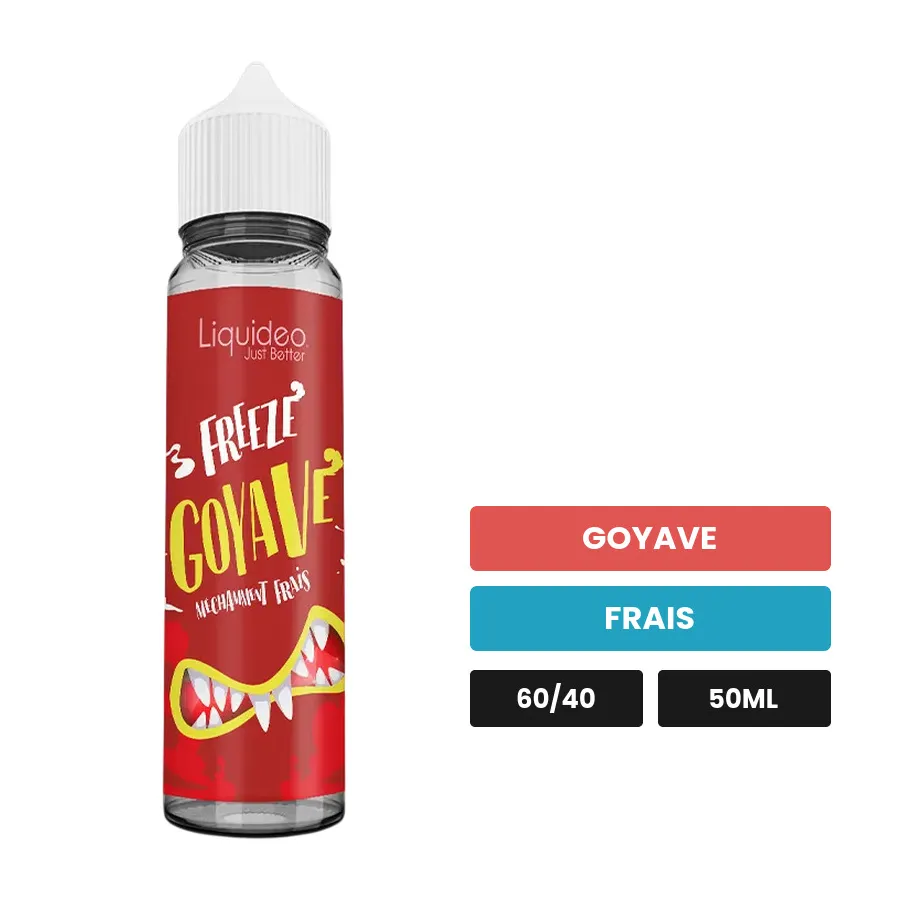 E-liquide Goyave de Liquideo, 50 ml, saveurs goyave et frais.