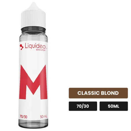 E-liquide Le M de Liquideo, 50 ml, saveur classic blond.