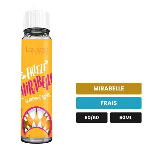 E-liquide Mirabelle de Liquideo, 50 ml, saveurs mirabelle et frais.