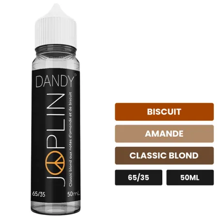 E-liquide Joplin - Dandy de Liquideo, 50 ml, saveurs biscuit, amande et classic blond.