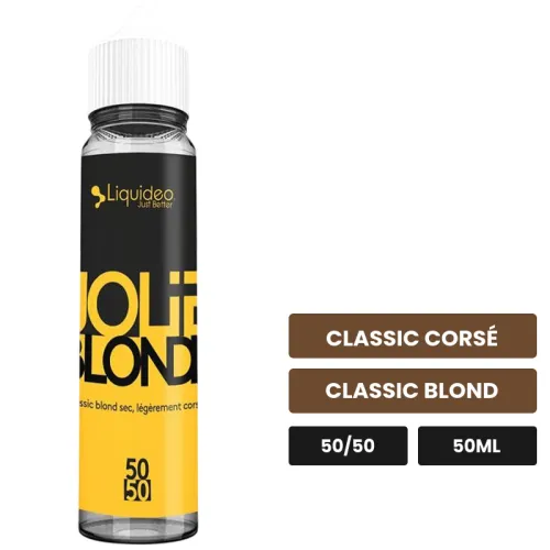 E-liquide Fifty Salt - Jolie Blonde de Liquideo, 50 ml, saveurs classic corsé et classic blond.