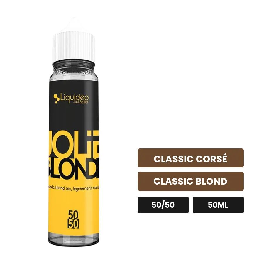 E-liquide Fifty Salt - Jolie Blonde de Liquideo, 50 ml, saveurs classic corsé et classic blond.