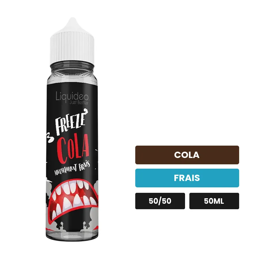 E-liquide Cola de Liquideo, 50 ml, saveurs cola et frais.
