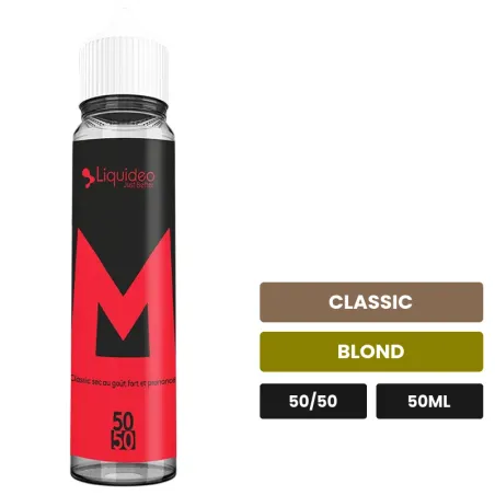 E-liquide Liquideo Fifty Le M, 50 ml, saveurs classic et blond.