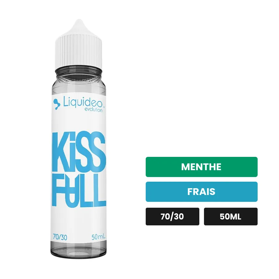 E-liquide Kiss Full de Liquideo, 50 ml, saveurs menthe et frais.