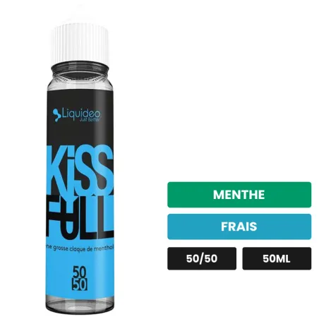 E-liquide Liquideo Fifty Kiss Full, 50 ml, saveurs menthe et frais.