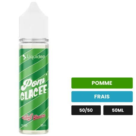 E-liquide Pom' Glacée de WPuff, 50 ml, saveurs pomme et frais.