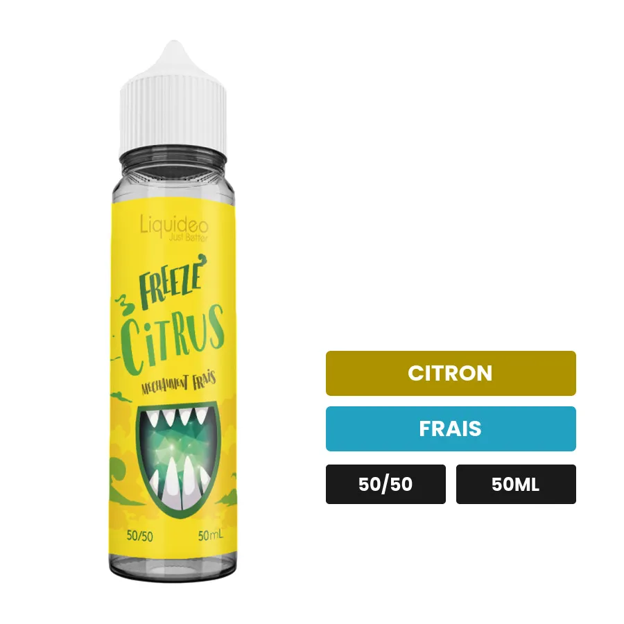 E-liquide Citrus de Liquideo, 50 ml, saveurs citron et frais.