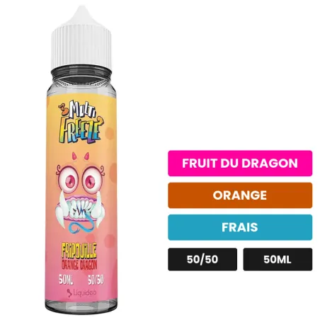 E-liquide Fripouille de Liquideo, 50 ml, saveurs fruit du dragon, orange et frais.