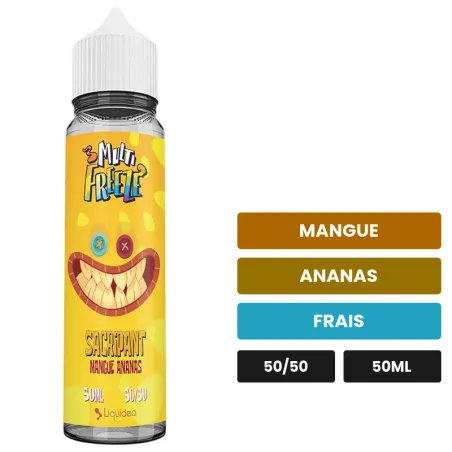 E-liquide Sacripant de Liquideo, 50 ml, saveurs mangue, ananas et frais.