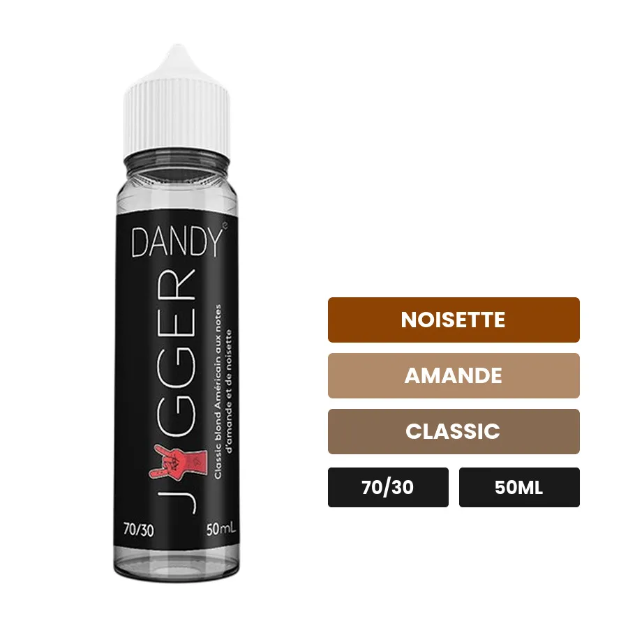 E-liquide Jagger Dandy de Liquideo, 50 ml, saveurs noisette, amande et classic.