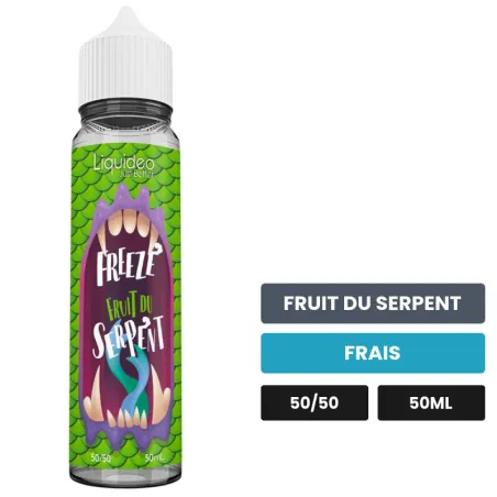 E-liquide Fruit du Serpent de Liquideo, 50 ml, saveurs fruit du serpent et frais.