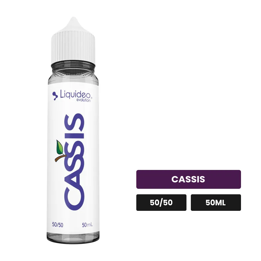 E-liquide Cassis de Liquideo, 50 ml, saveur cassis.