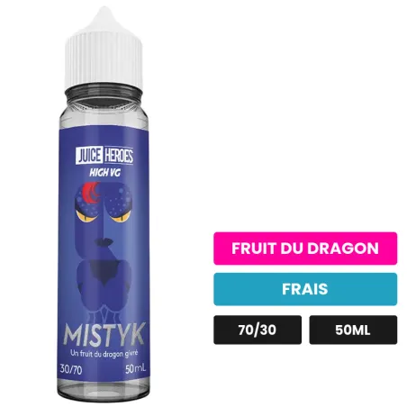 E-liquide Mistyk de Liquideo, 50 ml, saveurs fruit du dragon et frais.