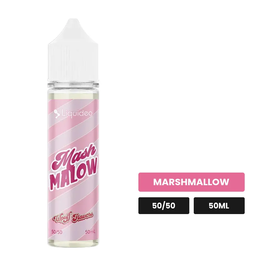 E-liquide Mashmalow de Liquideo, 50 ml, saveur marshmallow.