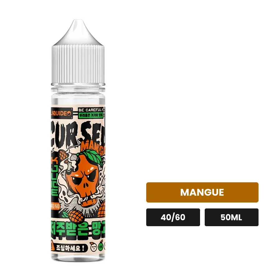 E-liquide Cursed Mango de Liquideo, 50 ml, saveur mangue.