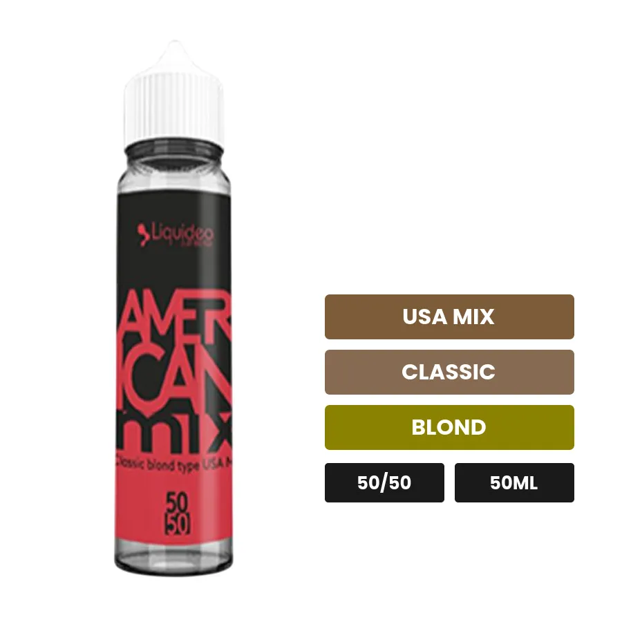 E-liquide Liquideo Fifty American Mix, 50 ml, saveurs usa mix, classic et blond.