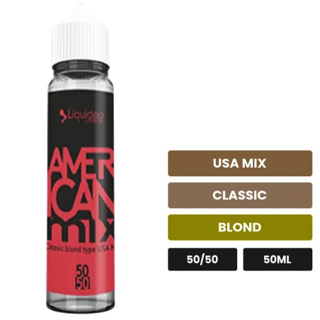 E-liquide Liquideo Fifty American Mix, 50 ml, saveurs usa mix, classic et blond.