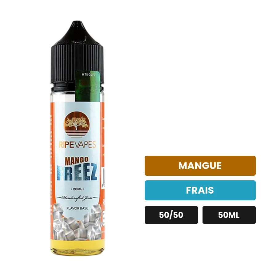 E-liquide Mango Freez de Ripe Vapes, 50 ml, saveurs mangue et frais.