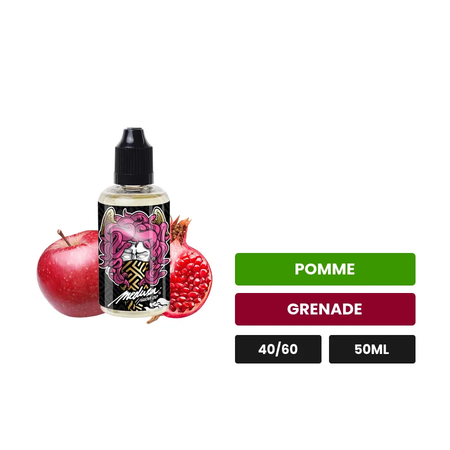 E-liquide Pink Diamond de Medusa Juice, 50 ml, saveurs pomme et grenade.