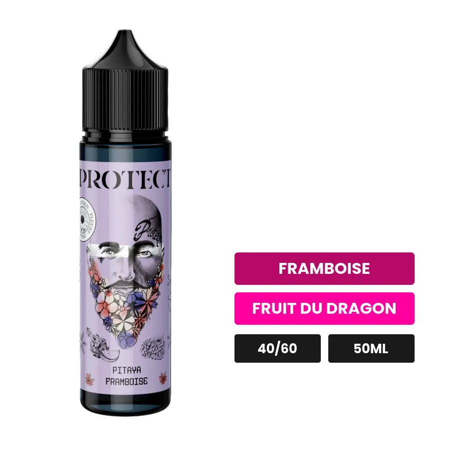 E-liquide Pitaya Framboise Mellifère de Protect, 50 ml, saveurs framboise et fruit du dragon.