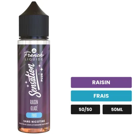 E-liquide Raisin Glacé de Le French Liquide, 50 ml, saveurs raisin et frais.